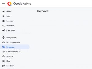 Google AdMob Payment Page is empty in Safari
